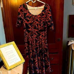 LuLaRoe Amanda  Midi Dress SPARROW RARE PATTERN